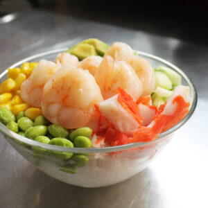 Poké bowl Scampi